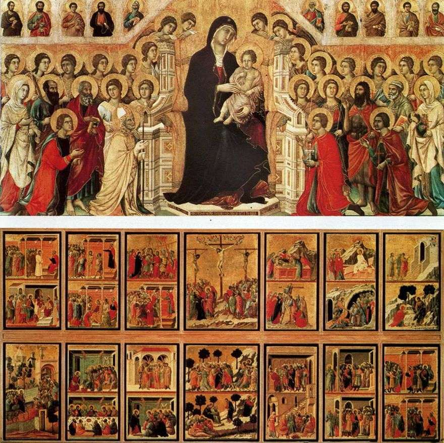 مادونا مع الملائكة والقديسين (Maestas)   Duccio di Buoninsegna