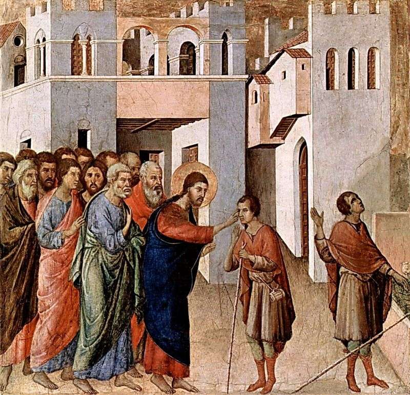 Maesta. شفاء المكفوفين   Duccio دي Buoninsegna