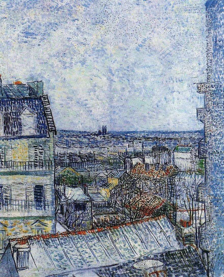 منظر باريس من غرفة Vincent في Rue Lepic II   Vincent Van Gogh