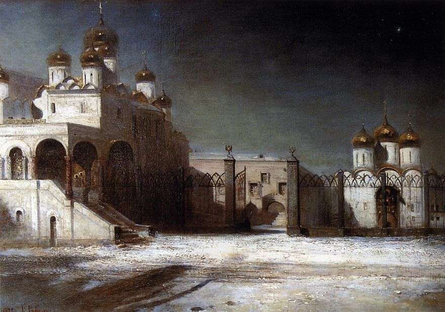 ساحة الكاتدرائية في موسكو الكرملين في الليل   أليكسي سافراسوف