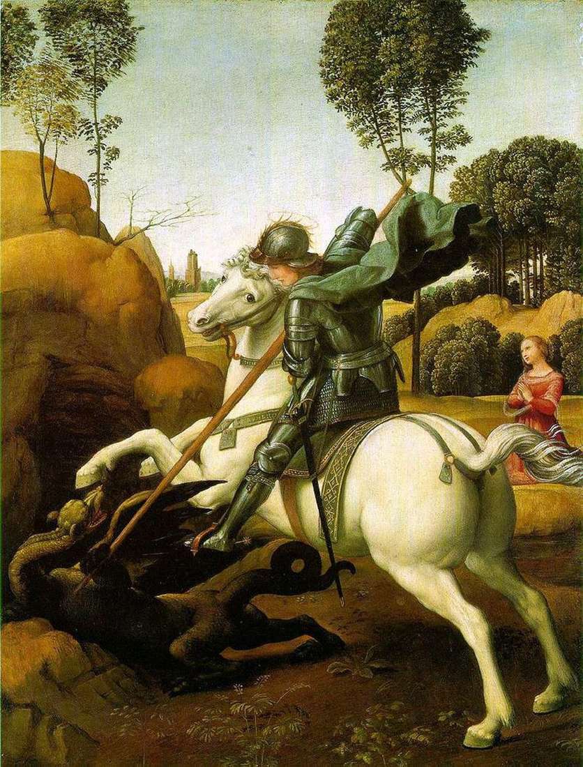 معركة القديس جورج مع التنين   رافائيل سانتي