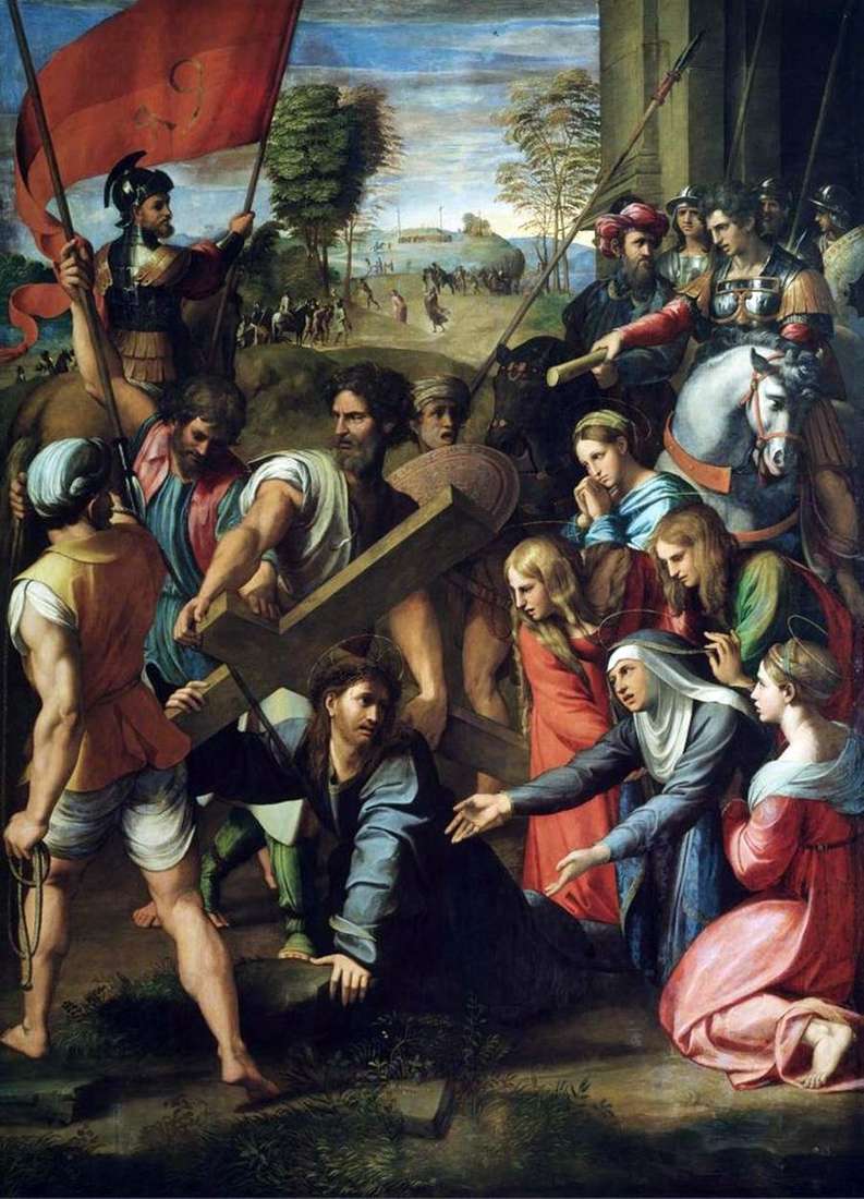 سقوط المسيح في الطريق إلى الجلجلة   رافائيل سانتي