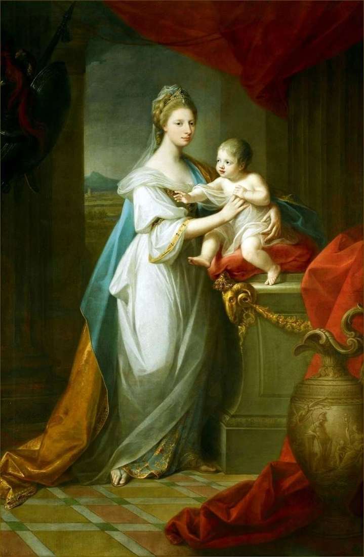 أميرة ويلز أوغسطس من هانوفر مع ابنها   أنجيليكا كوفمان