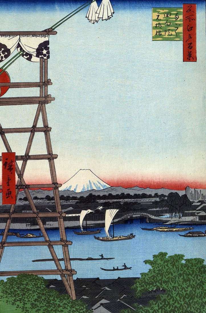 دير Ecoin في جسر Regoku و Moto Yanagibasi   Utagawa Hiroshige