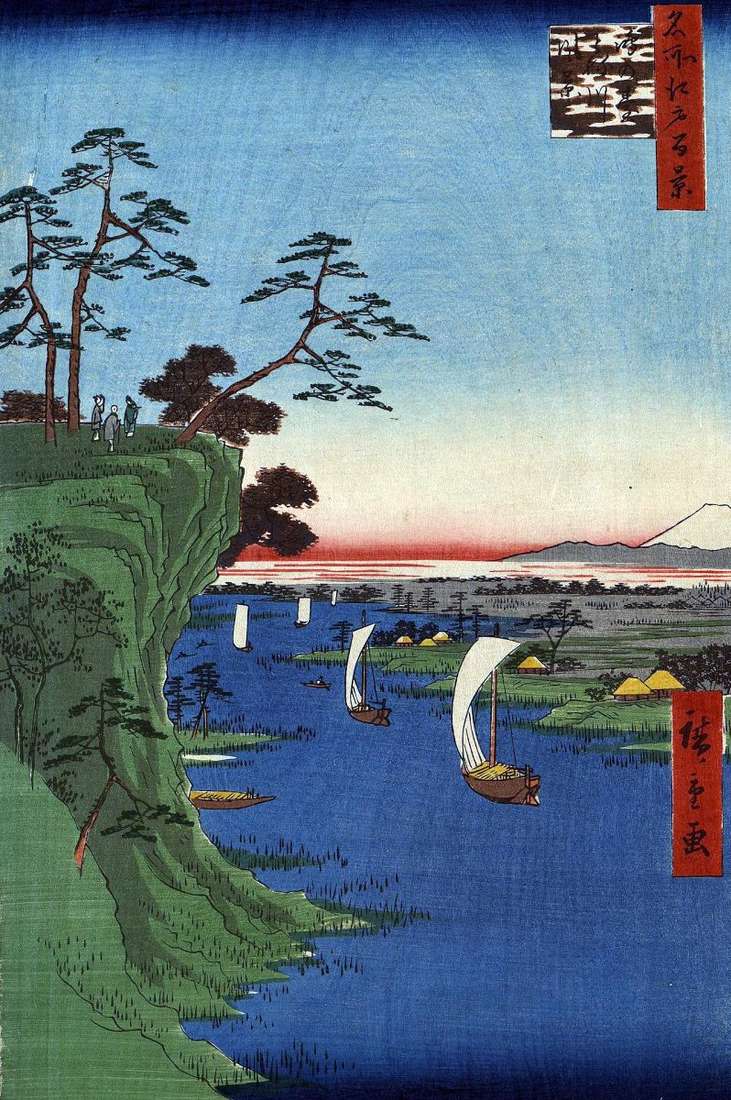 كونوداي هيل ، Tonegawa River   Utagawa Hiroshige