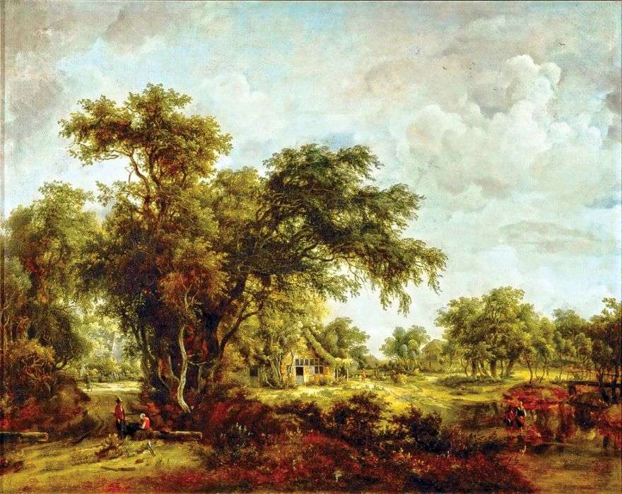 مزرعة المناظر الطبيعية   Meindert Hobbema