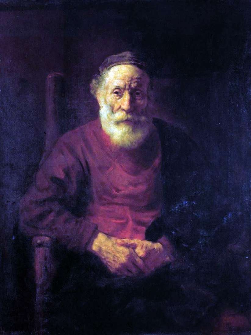 صورة لرجل مسن في الأحمر   رامبرانت هارمنز فان راين