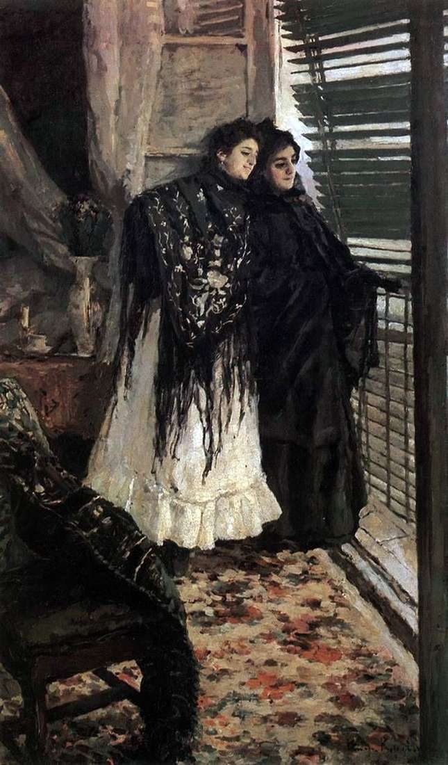 في الشرفة. المرأة الأسبانية ليونورا وأمبارا   كونستانتين كوروفين