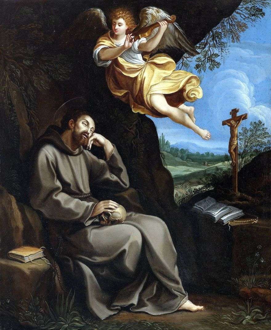 القديس فرانسيس والملاك   غيدو ريني