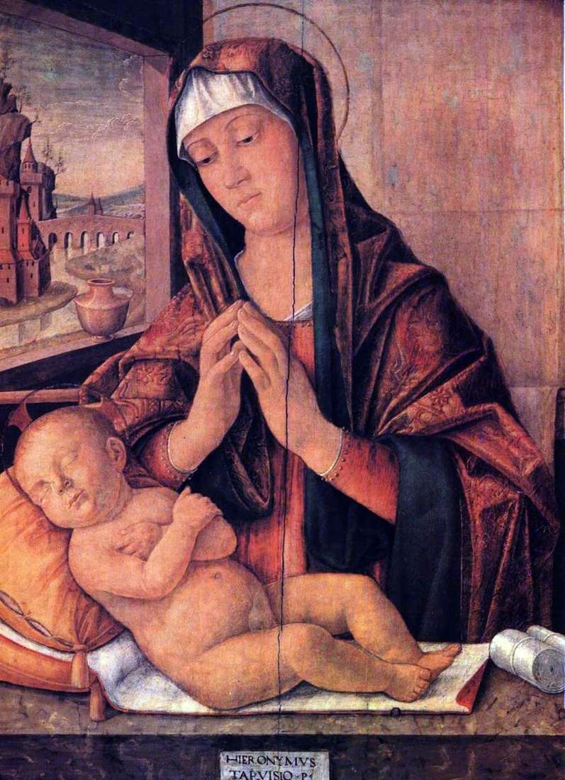 ماري مع طفل نائم   جيرولامو دا تريفيزو